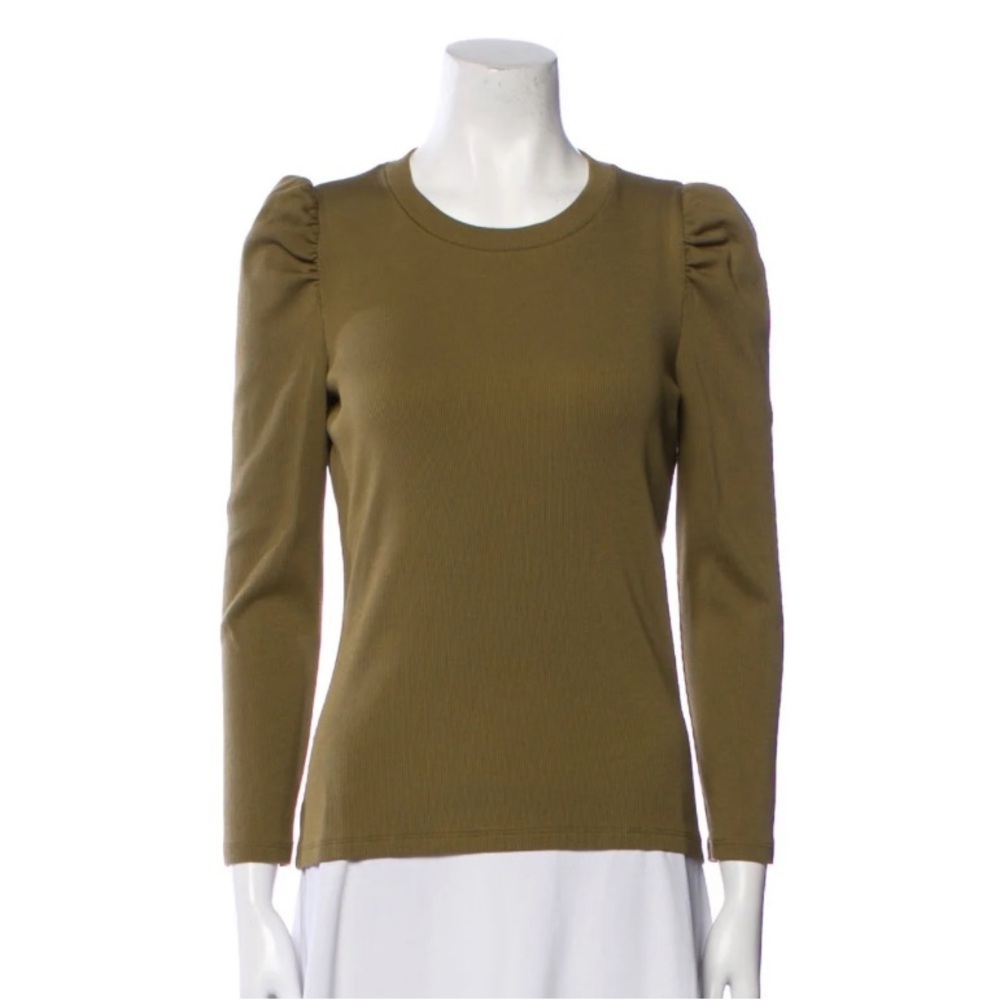VERONICA BEARD fersia mixed media tee in olive